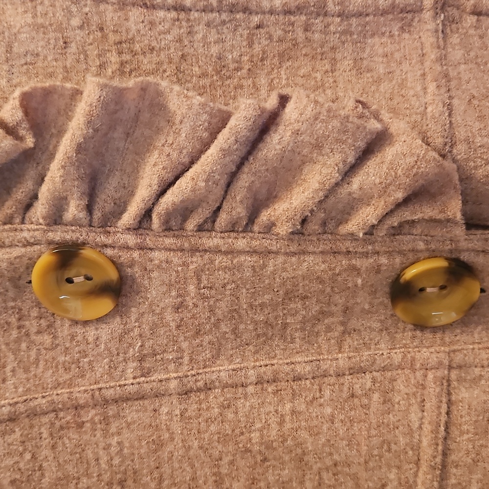 Luii Wool Button Down Ruffel Jacket - image 3